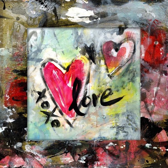 Original Urban Heart Painting in Hand Painted mat - I Dream...